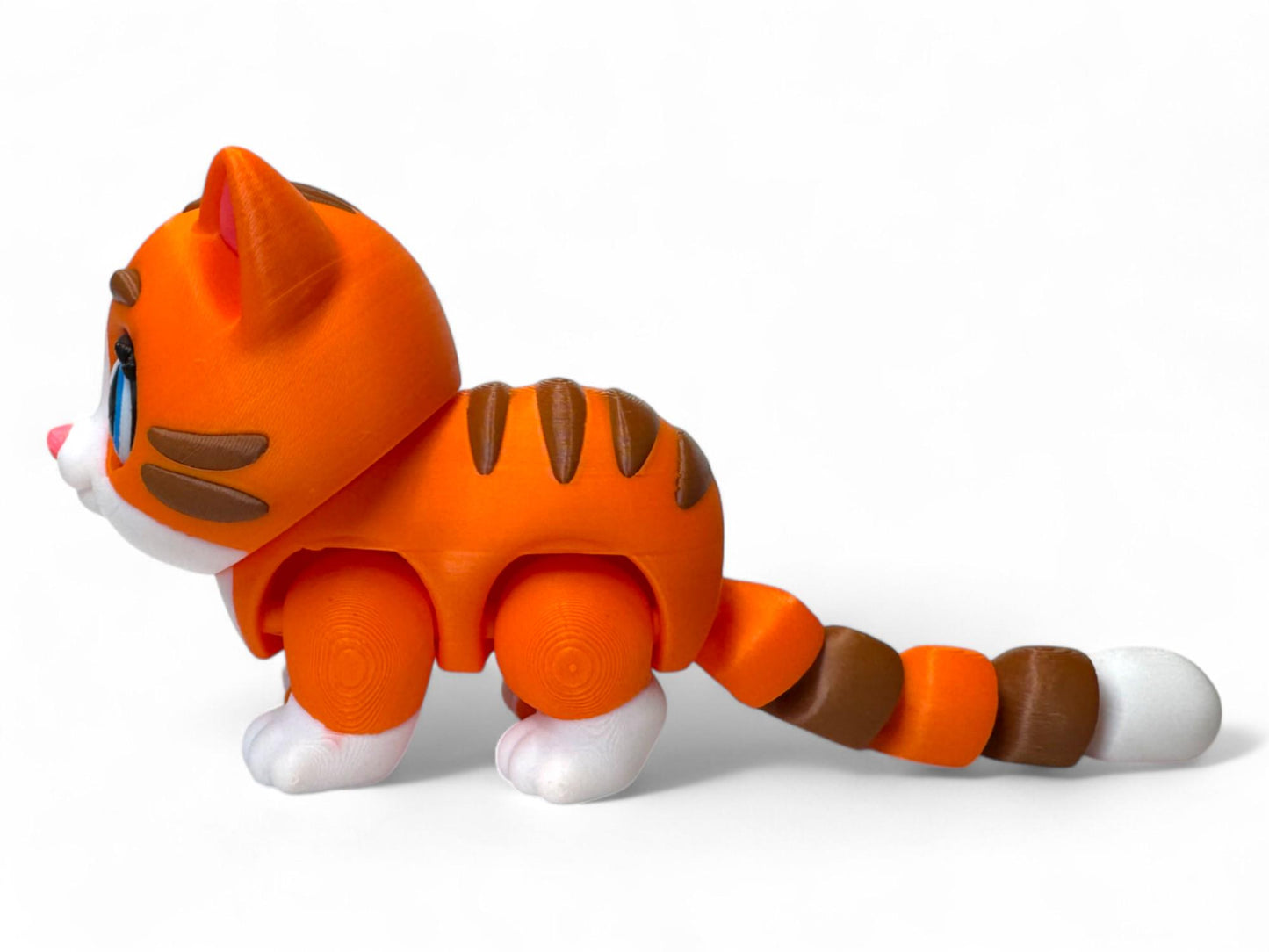 Flexi Ginger Cat Articulated Fidget Figurine British Shorthair Tabby Cat Cute Adorable Party Favors Classroom Gifts and Fidgets Cat Lover