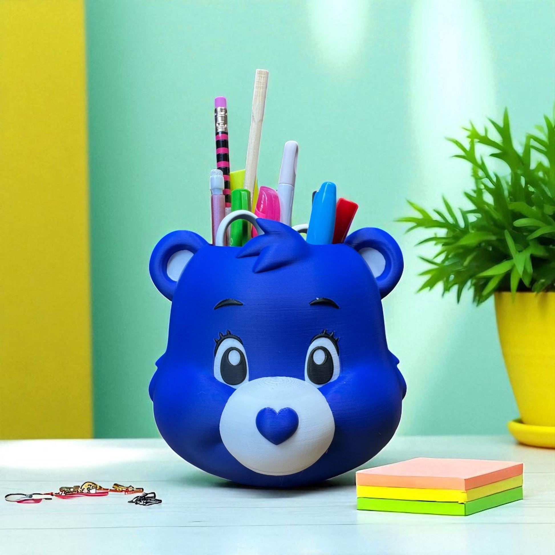 Pen and Pencil Holder Custom 3D Printed Cute Bear Desk Organizer Brush Holder Office Study Stationery Desktop Storage Marker Organizer