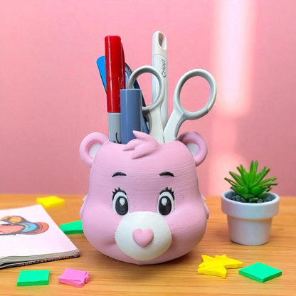 Pen and Pencil Holder Custom 3D Printed Cute Bear Desk Organizer Brush Holder Office Study Stationery Desktop Storage Marker Organizer