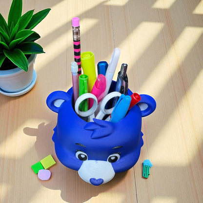 Pen and Pencil Holder Custom 3D Printed Cute Bear Desk Organizer Brush Holder Office Study Stationery Desktop Storage Marker Organizer