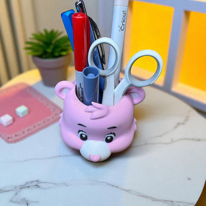 Pen and Pencil Holder Custom 3D Printed Cute Bear Desk Organizer Brush Holder Office Study Stationery Desktop Storage Marker Organizer