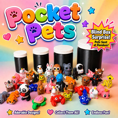 Pocket Pets Blind Box Surprise Mini Animals Collectible Toy Assortment Birthday Goodie Bags Teacher Rewards Treasure Box 3D Printed