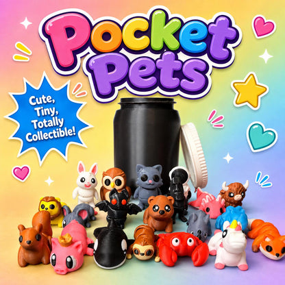 Pocket Pets Blind Box Surprise Mini Animals Collectible Toy Assortment Birthday Goodie Bags Teacher Rewards Treasure Box 3D Printed